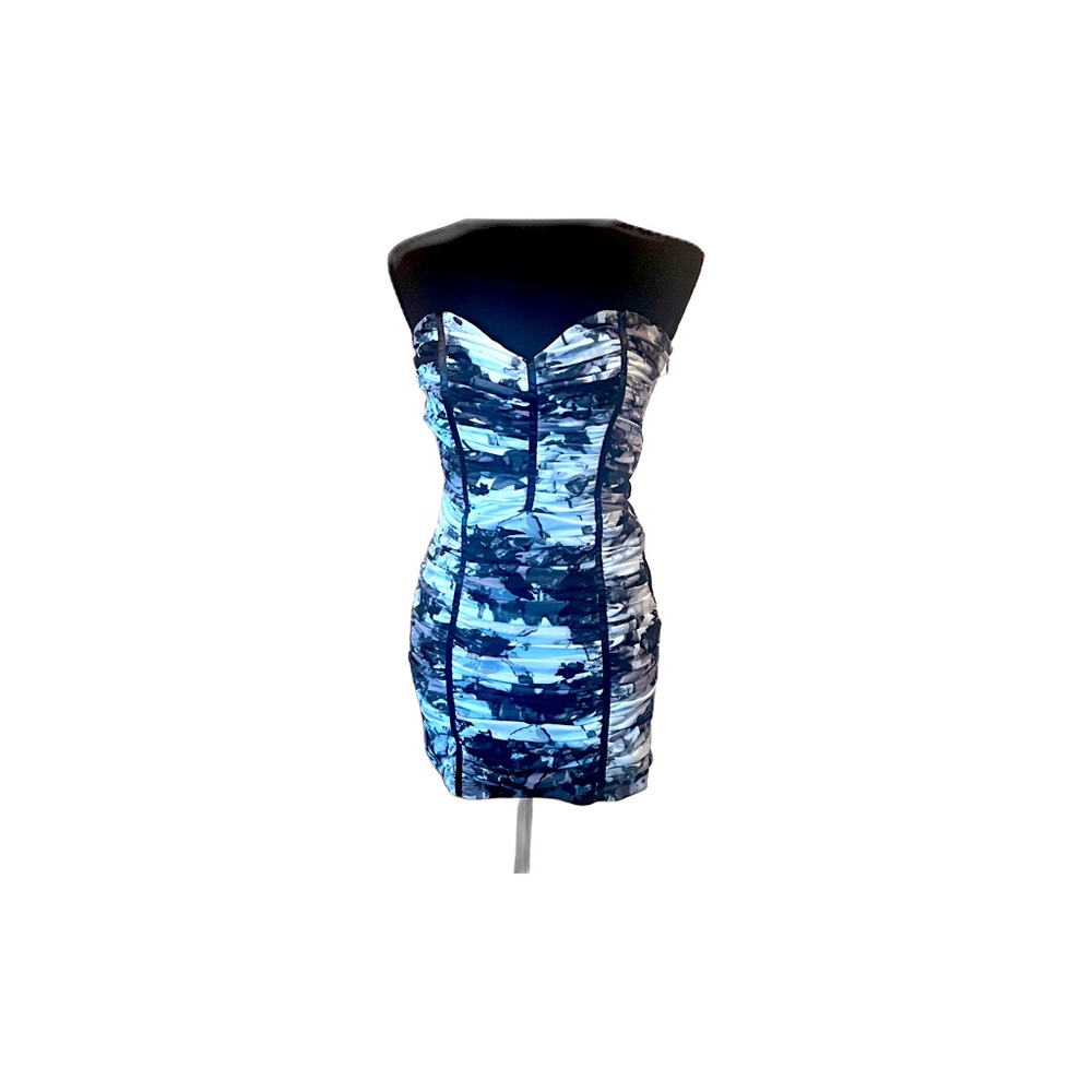 👗Strapless chiffon ruched Mini Dress 👗